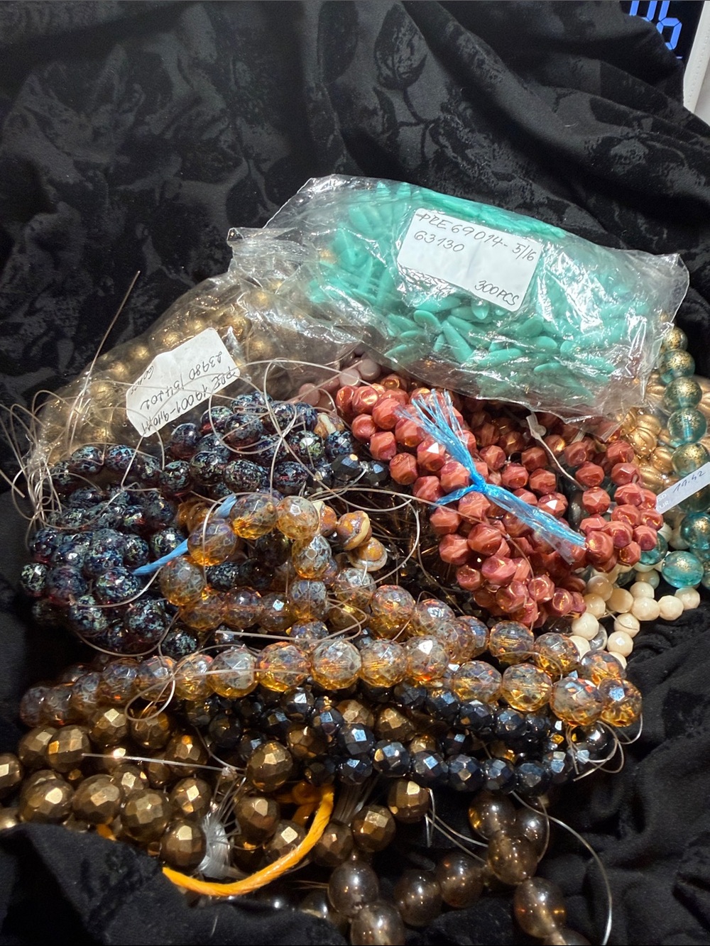 Czech glass beads. Various shapes. Whole lots plus some freebies!